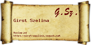 Girst Szelina névjegykártya